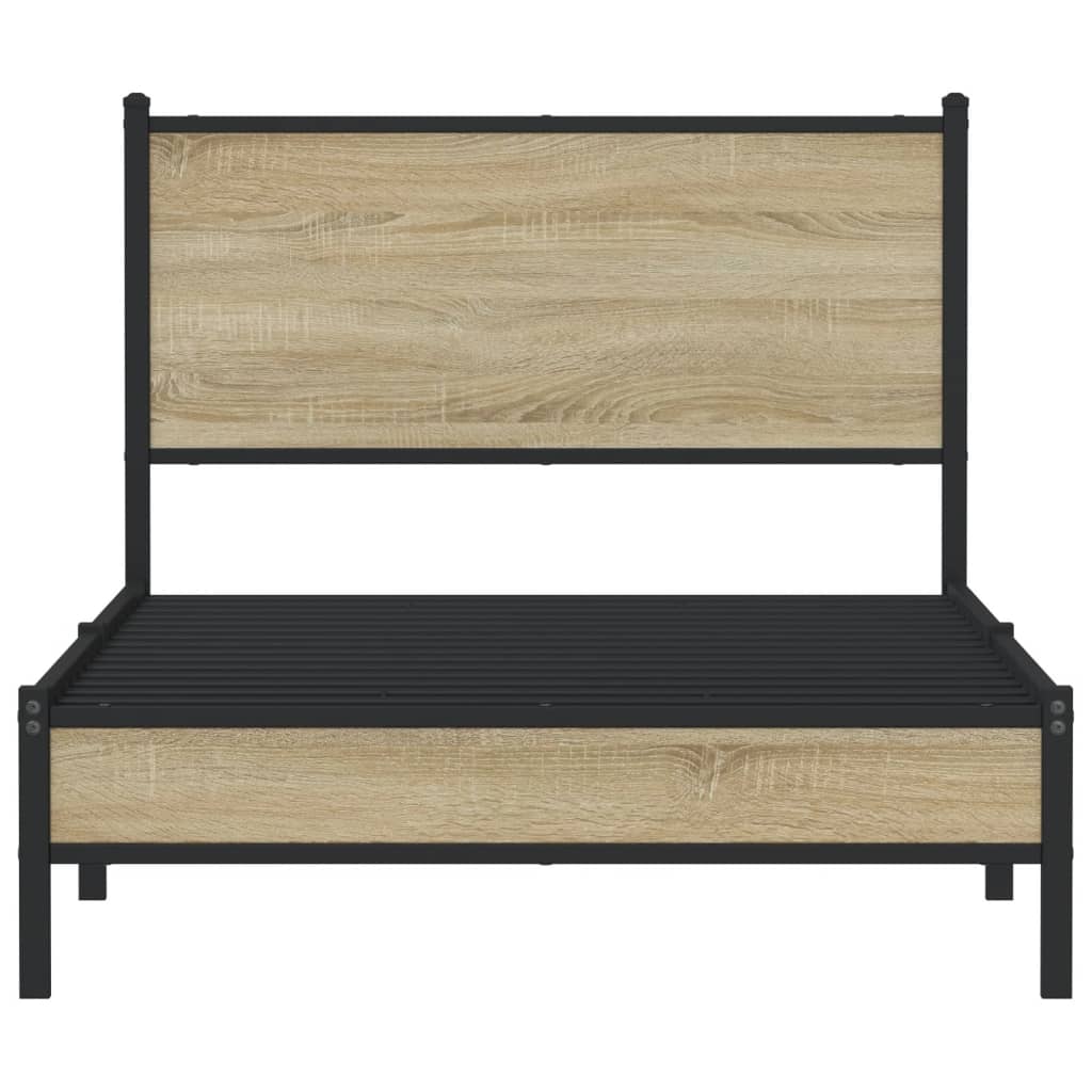vidaXL Bedframe zonder matras metaal sonoma eikenkleurig 100x200 cm, foto 4
