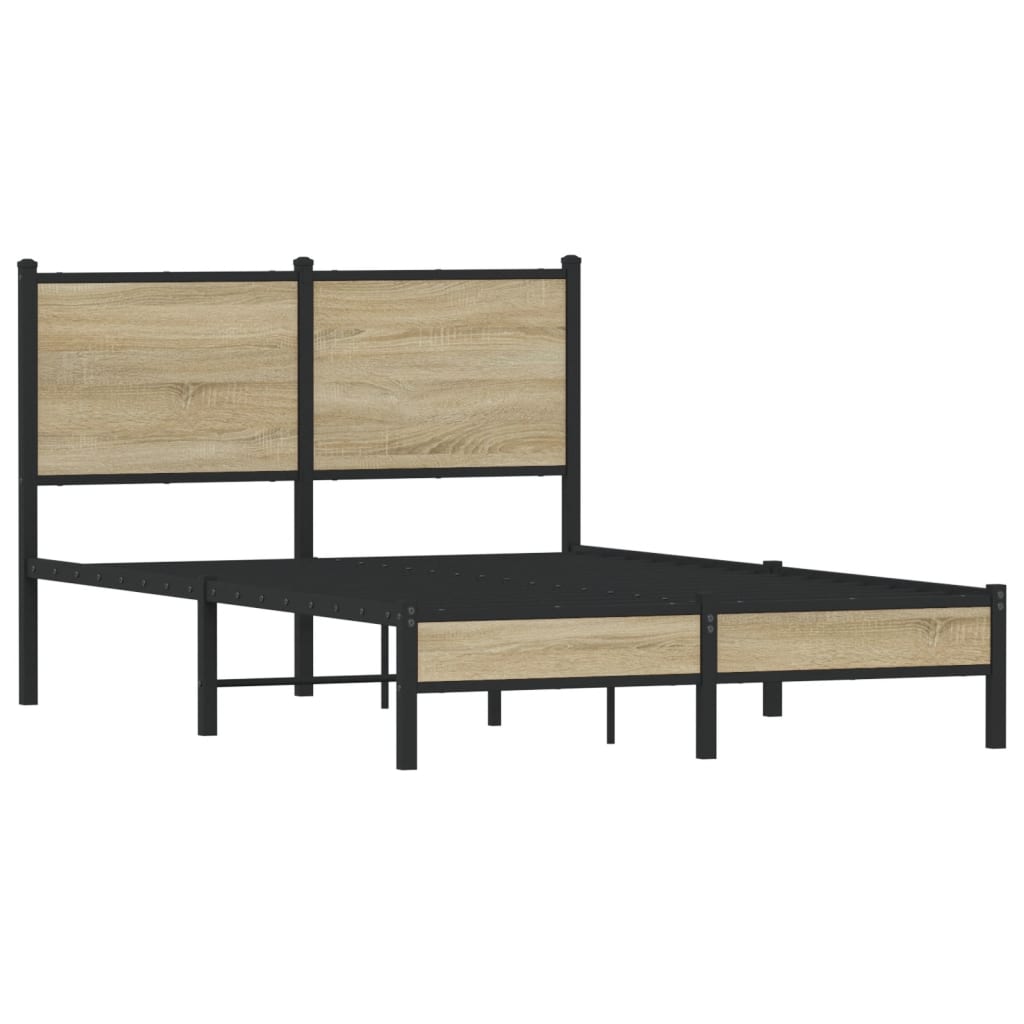 vidaXL Bedframe zonder matras metaal sonoma eikenkleurig 120x190 cm afbeelding