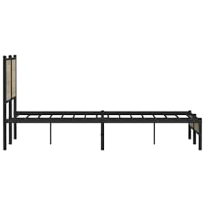 Kovový rám postele bez matrace dub sonoma 137x190 cm - obrázek 6
