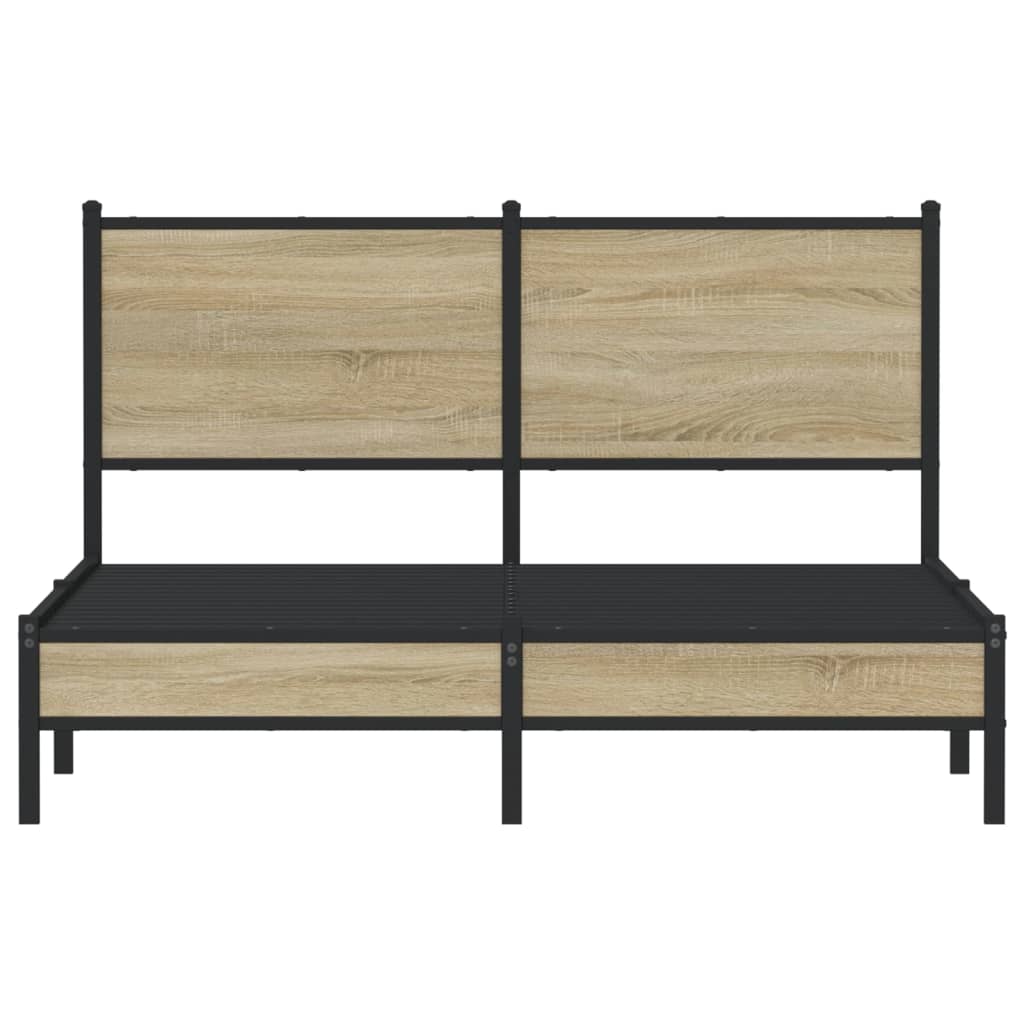 vidaXL Bedframe zonder matras metaal sonoma eikenkleurig 140x200 cm, foto 4
