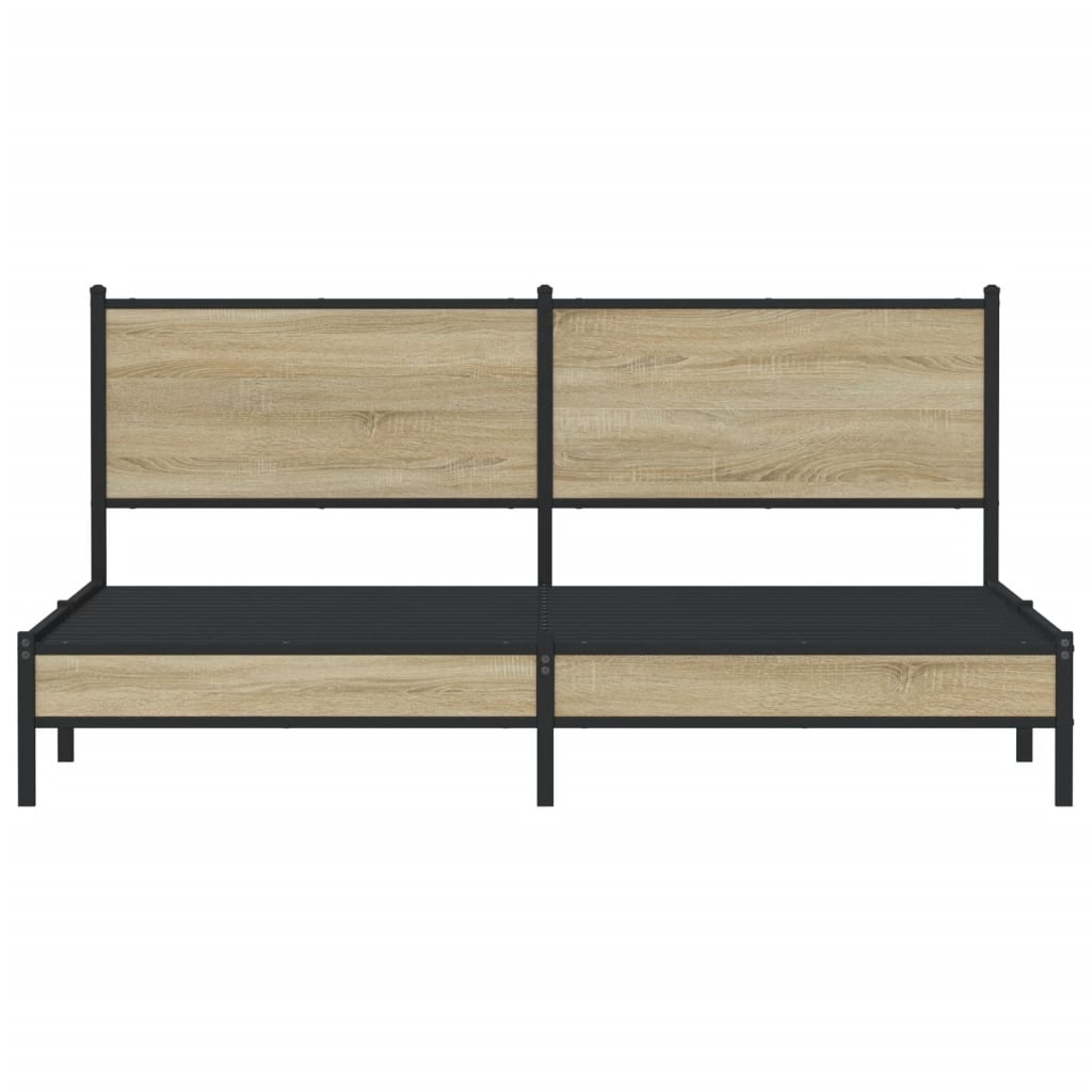 vidaXL Bedframe zonder matras metaal sonoma eikenkleurig 160x200 cm, foto 4