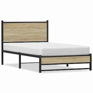 Kovový rám postele bez matrace dub sonoma 107 x 203 cm - obrázek 2