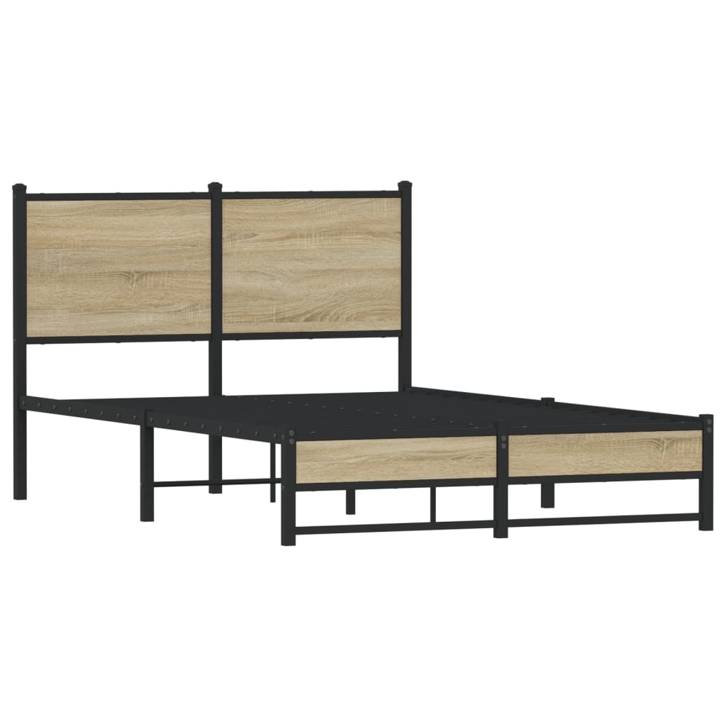 vidaXL Bedframe zonder matras metaal sonoma eikenkleurig 120x200 cm afbeelding