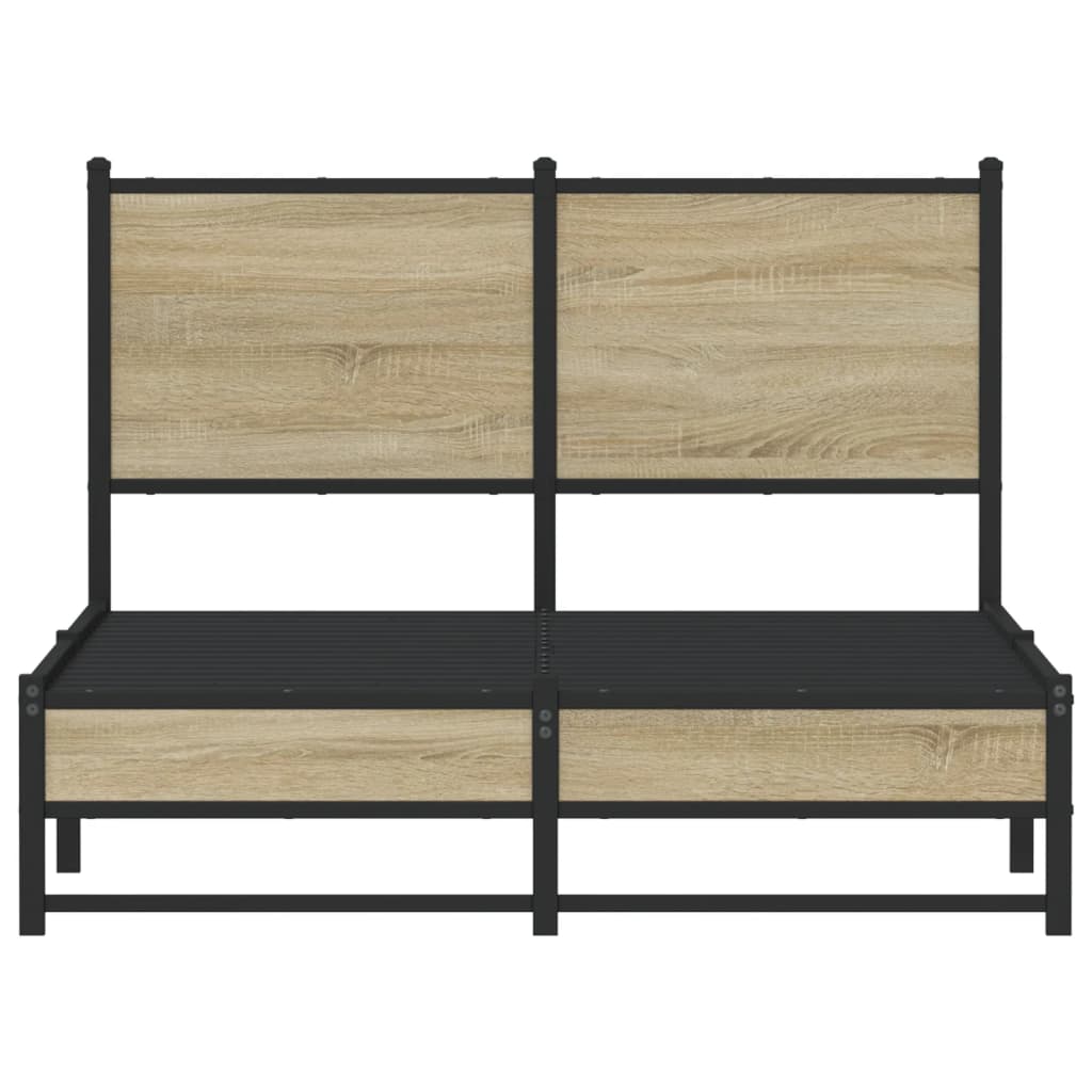 vidaXL Bedframe zonder matras metaal sonoma eikenkleurig 120x200 cm, foto 4