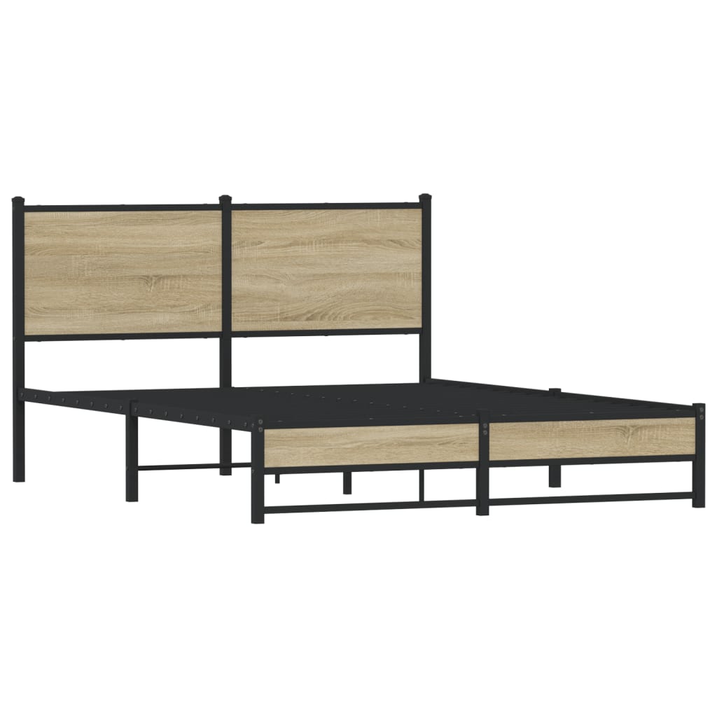 vidaXL Bedframe zonder matras metaal sonoma eikenkleurig 140x190 cm afbeelding