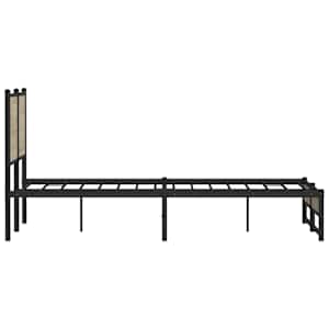 Kovový rám postele bez matrace dub sonoma 140 x 190 cm - obrázek 6