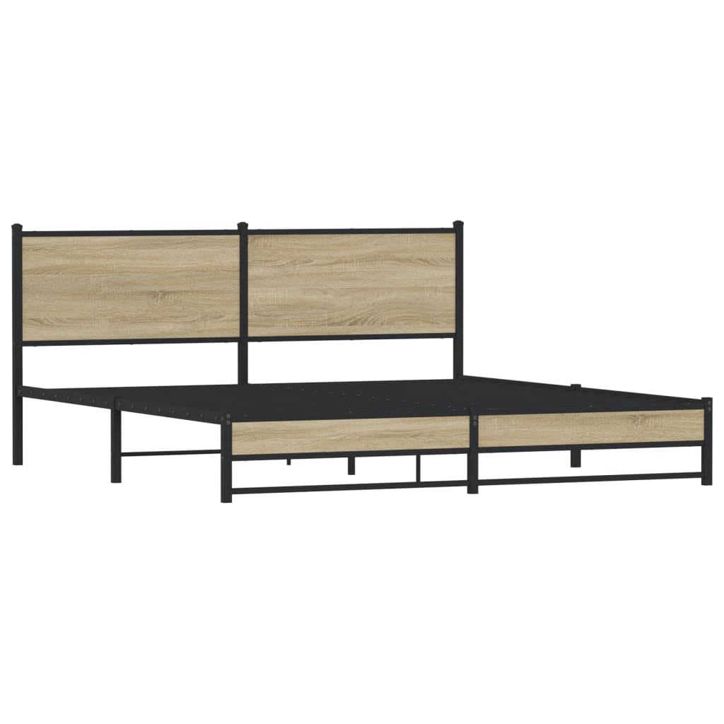 vidaXL Bedframe zonder matras metaal sonoma eikenkleurig 160x200 cm afbeelding