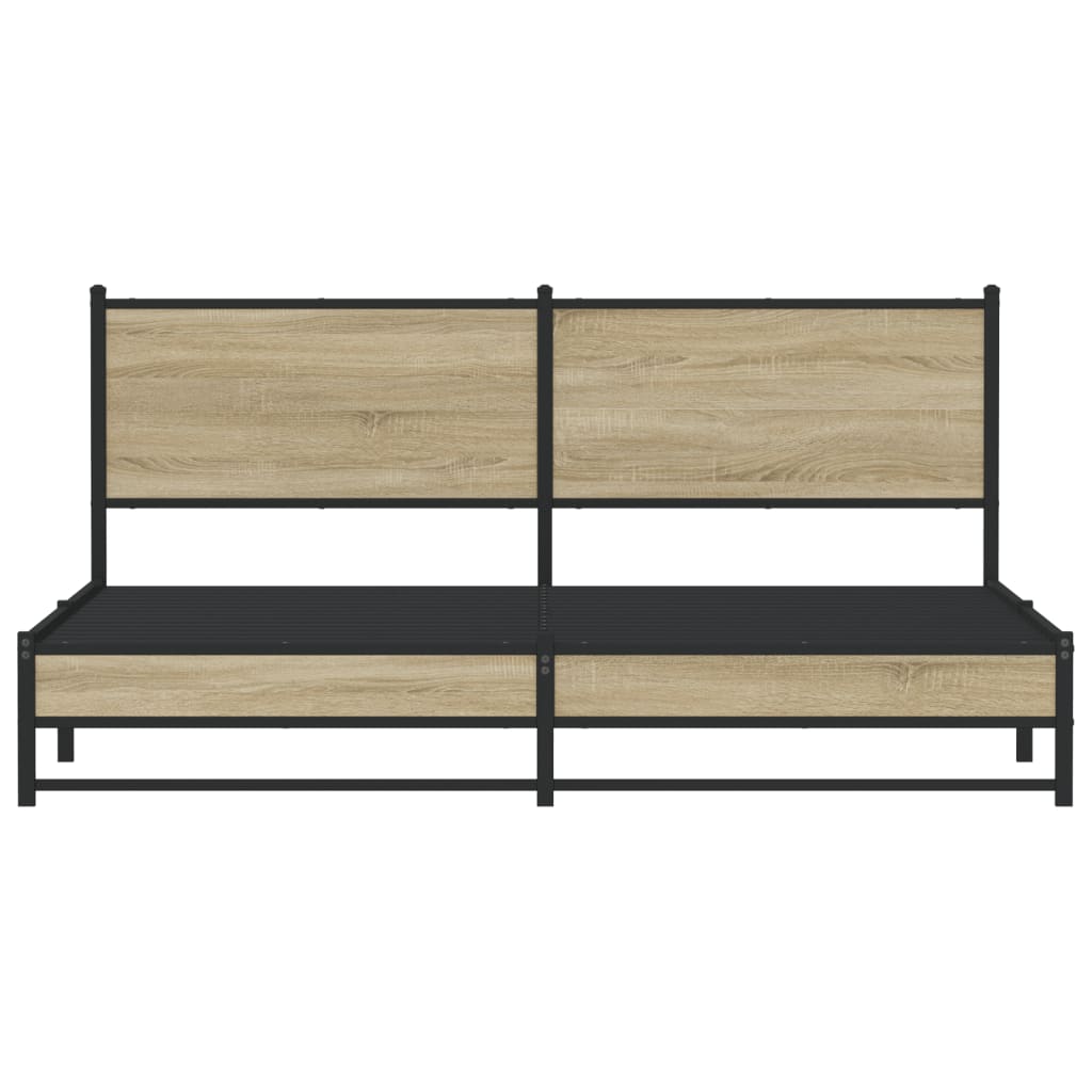 vidaXL Bedframe zonder matras metaal sonoma eikenkleurig 160x200 cm, foto 4