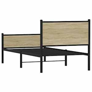 Kovový rám postele bez matrace dub sonoma 90 x 190 cm - obrázek 7