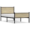 vidaXL metallist voodiraam ilma madratsita Sonoma tamm 90x200 cm