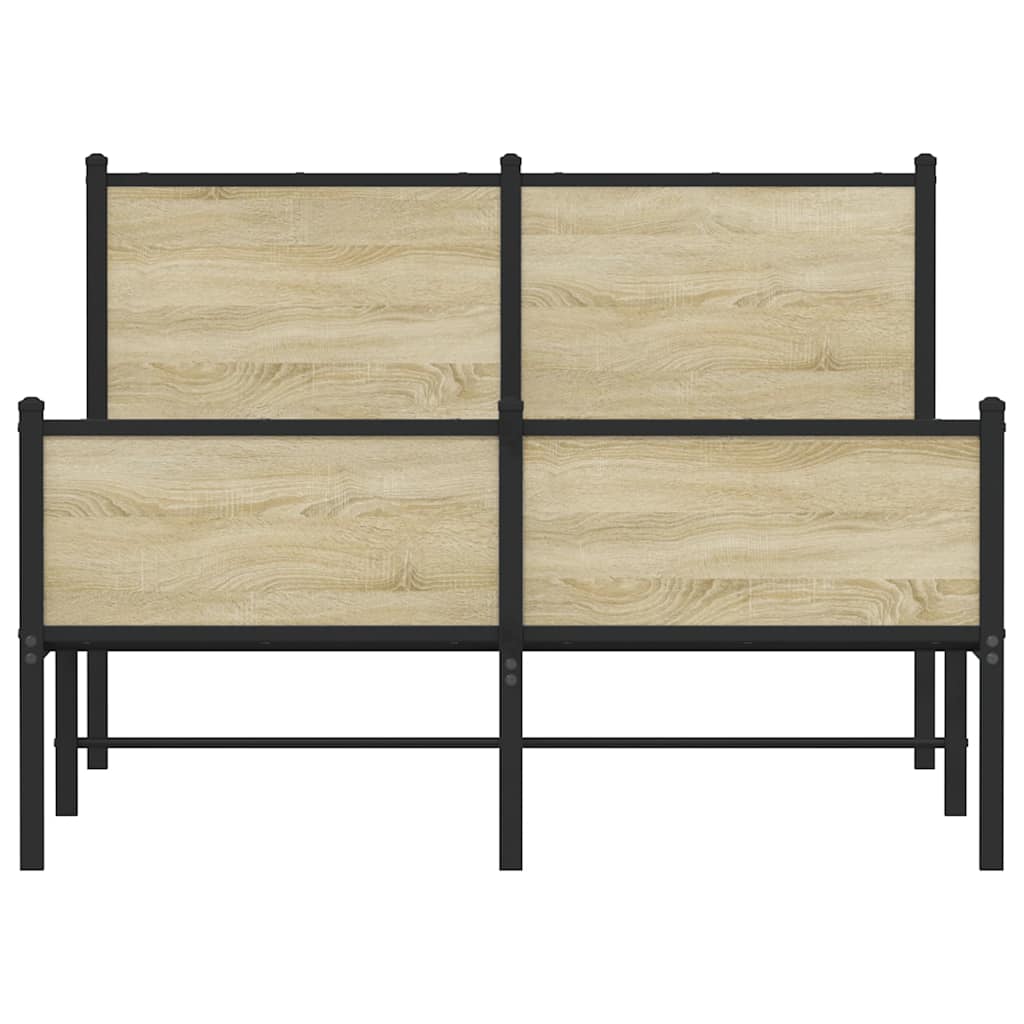 vidaXL Bedframe zonder matras metaal sonoma eikenkleurig 120x190 cm, foto 4