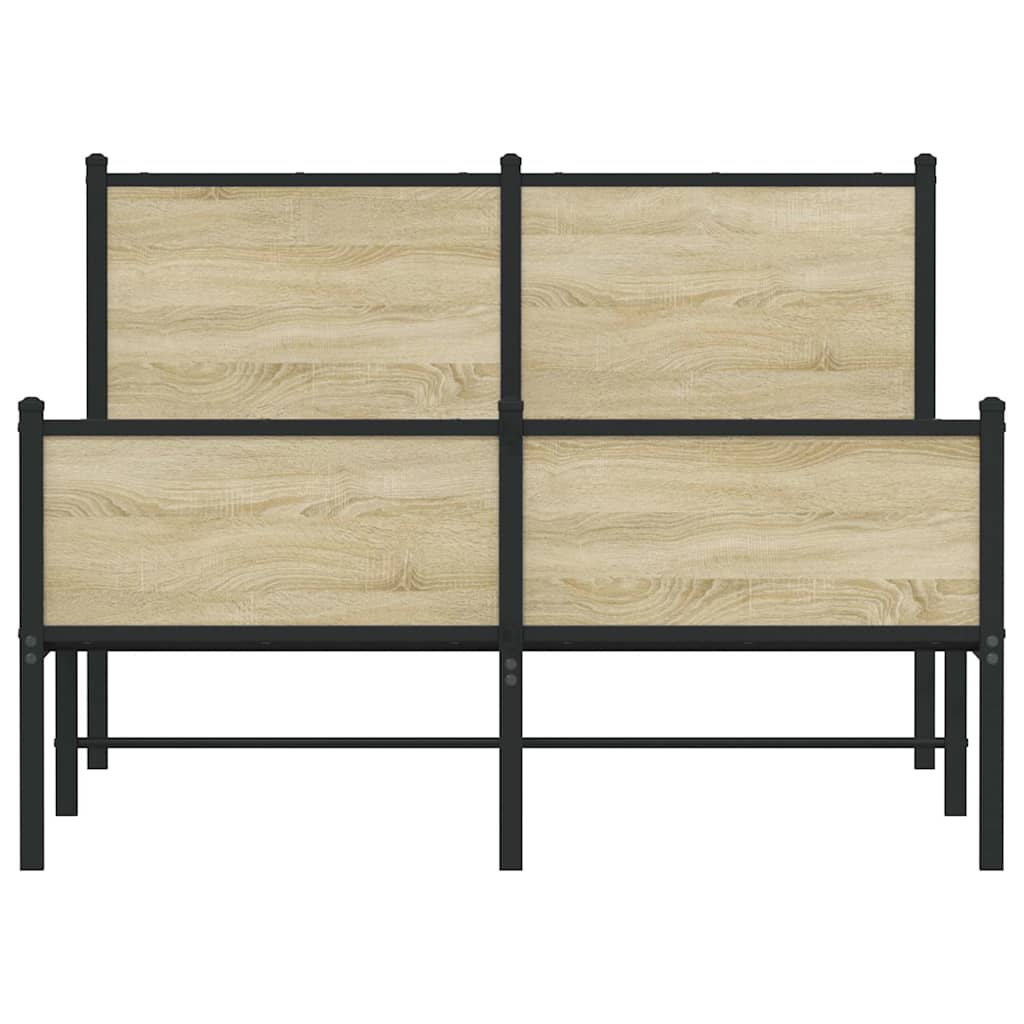 vidaXL Bedframe zonder matras metaal sonoma eikenkleurig 120x200 cm, foto 4