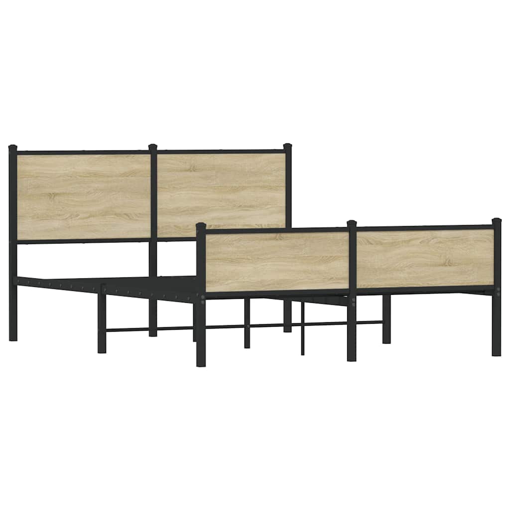 vidaXL Bedframe zonder matras metaal sonoma eikenkleurig 140x200 cm afbeelding