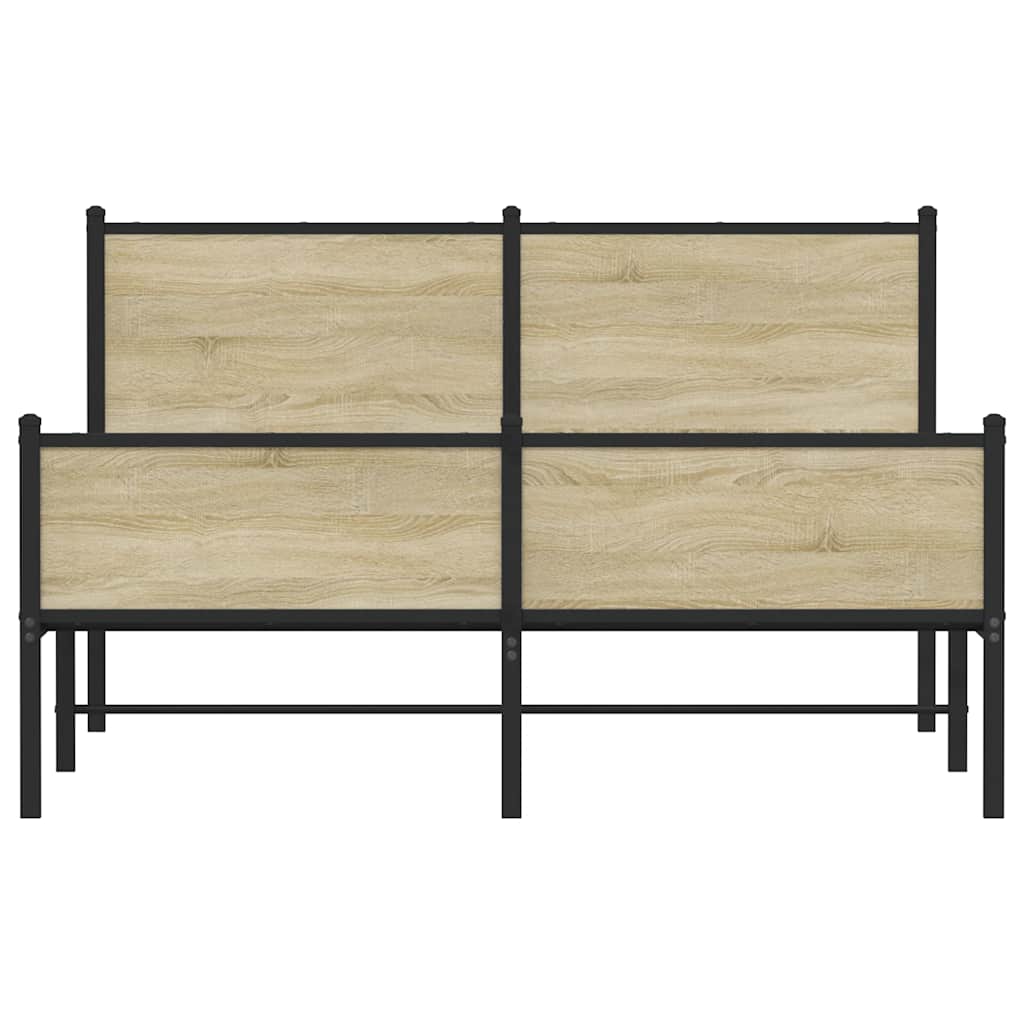 vidaXL Bedframe zonder matras metaal sonoma eikenkleurig 140x200 cm, foto 4