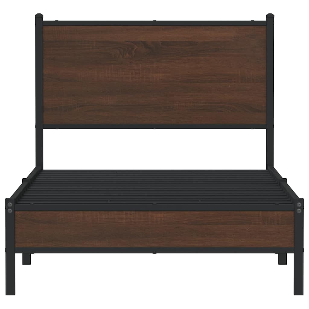 vidaXL Bedframe zonder matras metaal bruin eikenkleurig 80x200 cm, foto 4