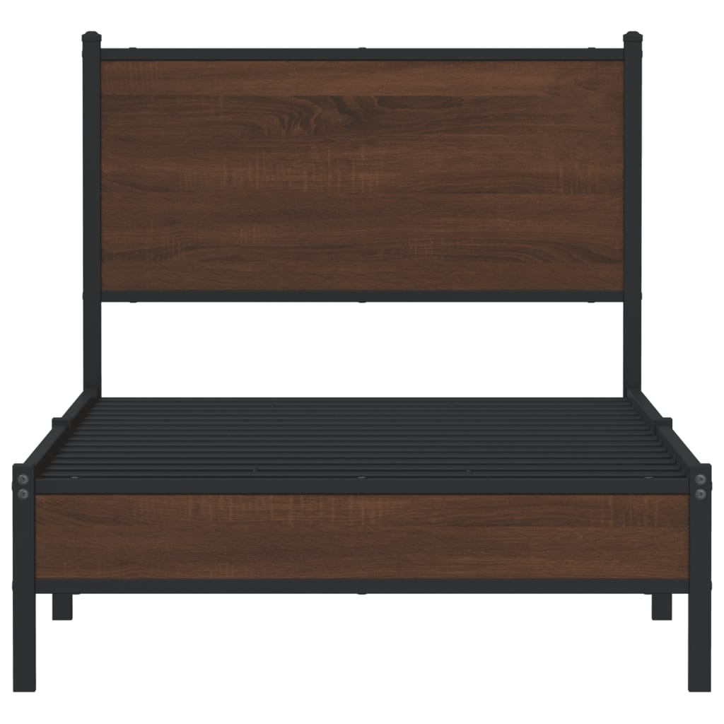 vidaXL Bedframe zonder matras metaal bruin eikenkleurig 90x190 cm, foto 4