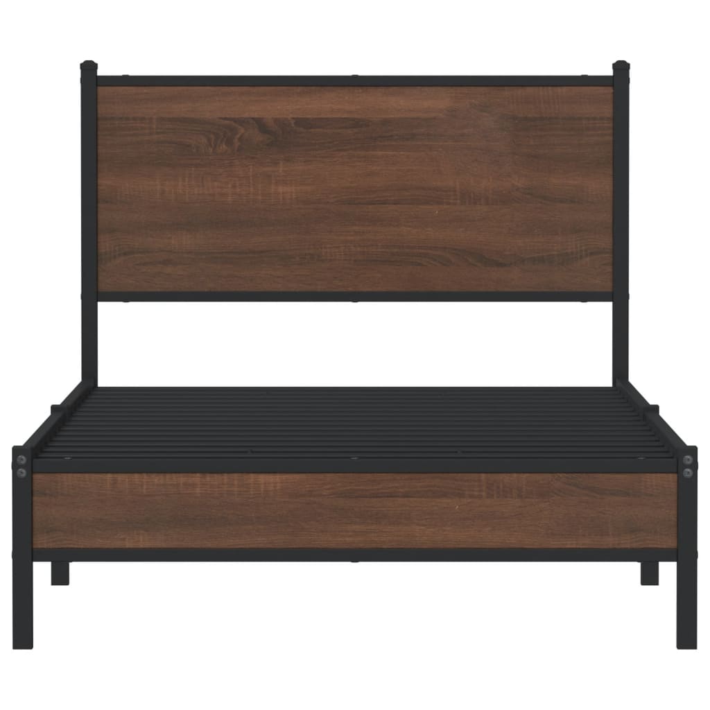 vidaXL Bedframe zonder matras metaal bruin eikenkleurig 100x190 cm, foto 4