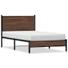 vidaXL Metallist voodiraam ilma madratsita Pruun tamm 100x200 cm