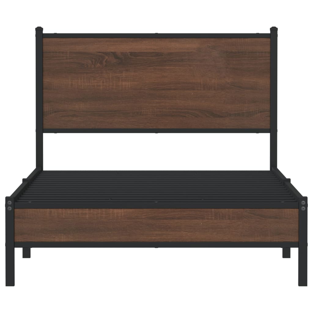vidaXL Bedframe zonder matras metaal bruin eikenkleurig 107x203 cm, foto 4