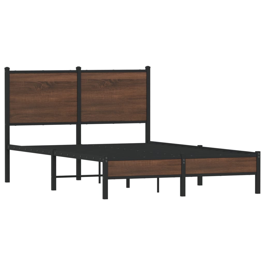 vidaXL Bedframe zonder matras metaal bruin eikenkleurig 120x190 cm afbeelding