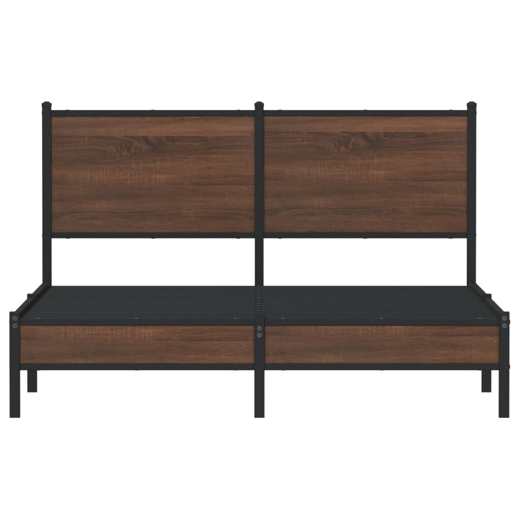 vidaXL Bedframe zonder matras metaal bruin eikenkleurig 137x190 cm, foto 4
