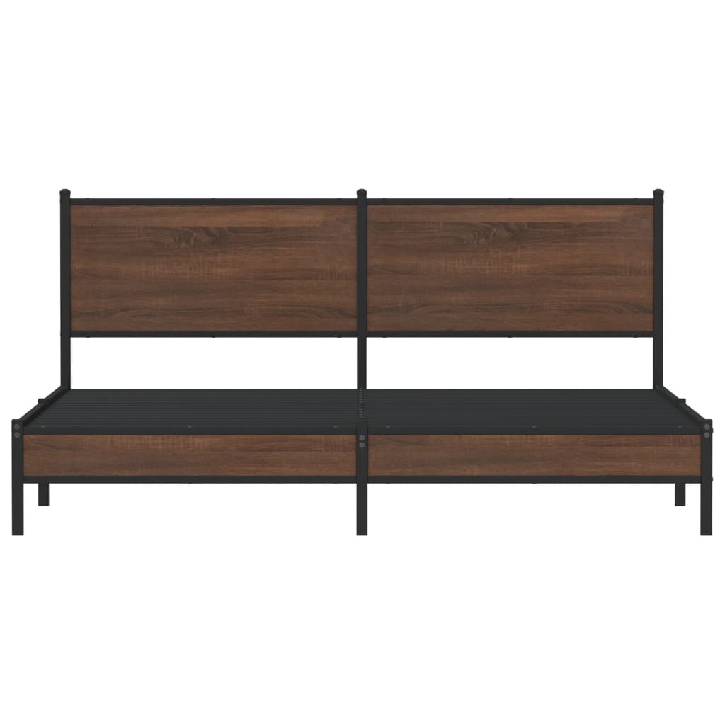 vidaXL Bedframe zonder matras metaal bruin eikenkleurig 160x200 cm, foto 4