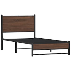 Kovový rám postele bez matrace hnědý dub 75 x 190 cm - obrázek 3
