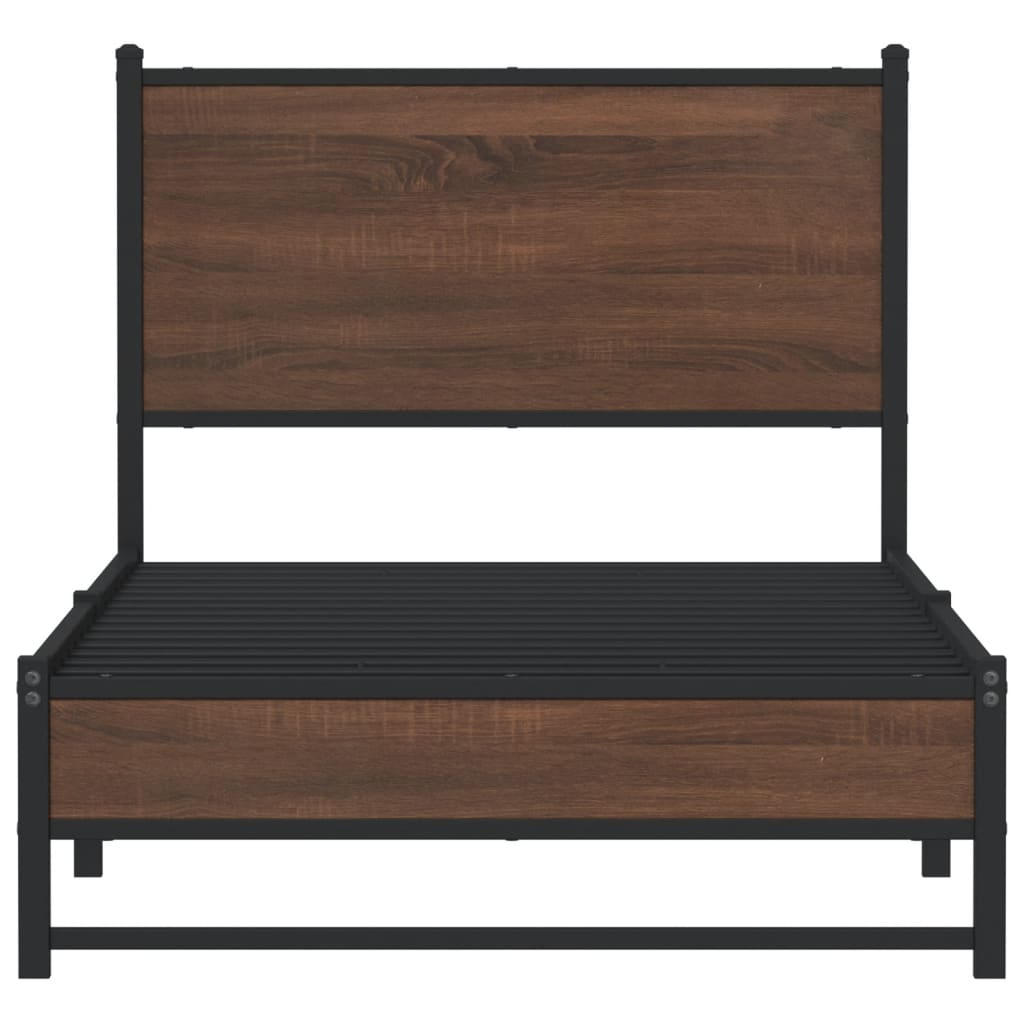 vidaXL Bedframe zonder matras metaal bruin eikenkleurig 90x190 cm, foto 4