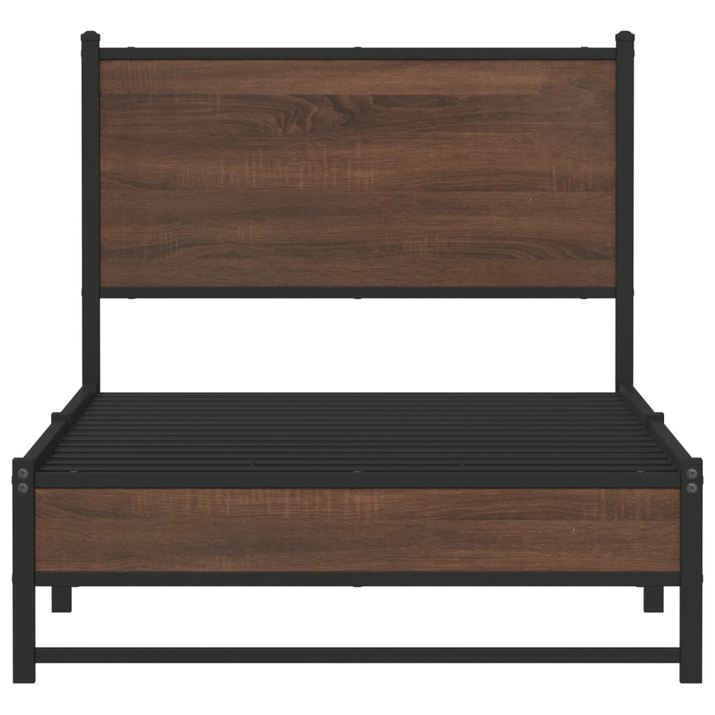 vidaXL Bedframe zonder matras metaal bruin eikenkleurig 90x200 cm, foto 4