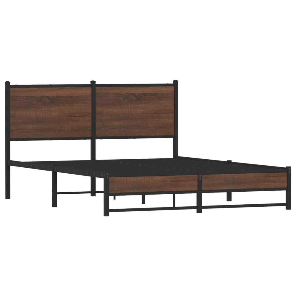 vidaXL Bedframe zonder matras metaal bruin eikenkleurig 140x200 cm afbeelding