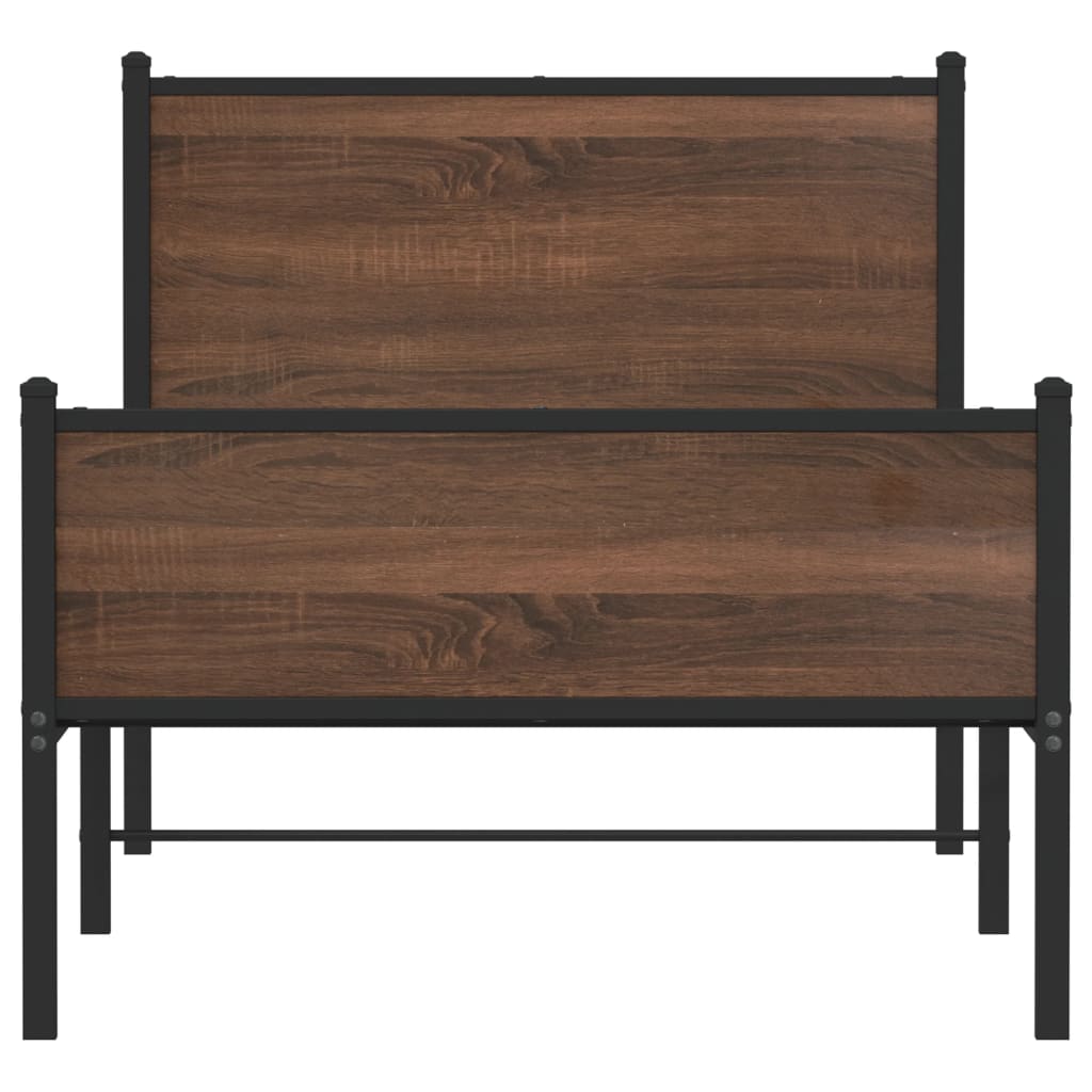 vidaXL Bedframe zonder matras metaal bruin eikenkleurig 80x200 cm, foto 4