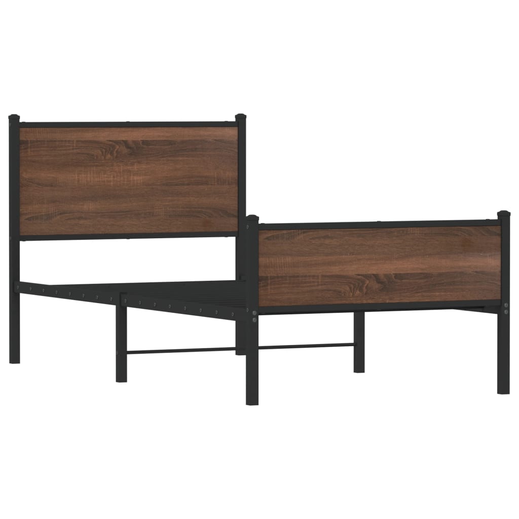 vidaXL Bedframe zonder matras metaal bruin eikenkleurig 90x190 cm afbeelding