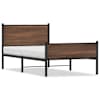 vidaXL Metallist voodiraam ilma madratsita Pruun tamm 100x200 cm