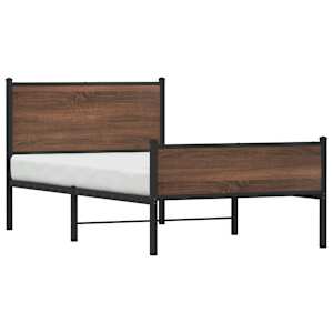 Kovový rám postele bez matrace hnědý dub 107 x 203 cm - obrázek 4