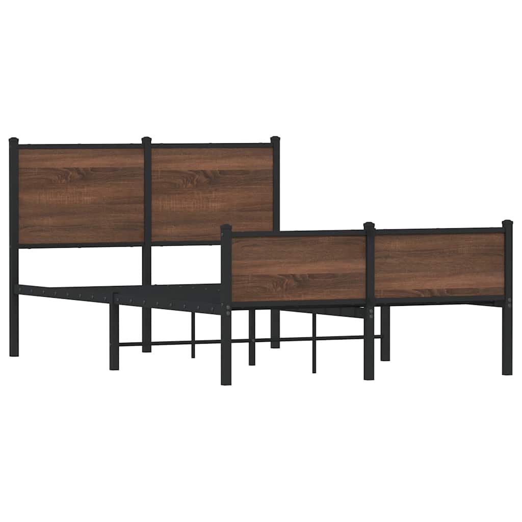 vidaXL Bedframe zonder matras metaal bruin eikenkleurig 120x190 cm afbeelding