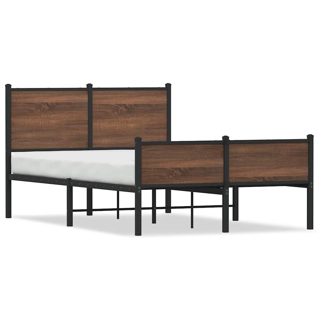 Thumbnail - vidaXL Metallbett ohne Matratze Eichen-Optik 120x200 cm