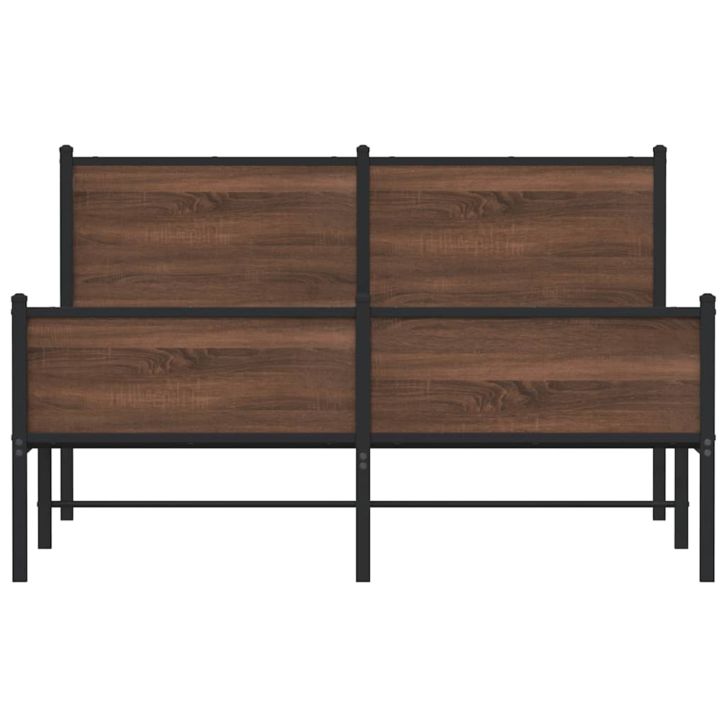 vidaXL Bedframe zonder matras metaal bruin eikenkleurig 137x190 cm, foto 4