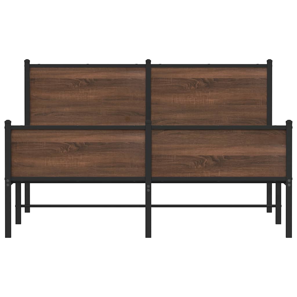 vidaXL Bedframe zonder matras metaal bruin eikenkleurig 140x190 cm, foto 4