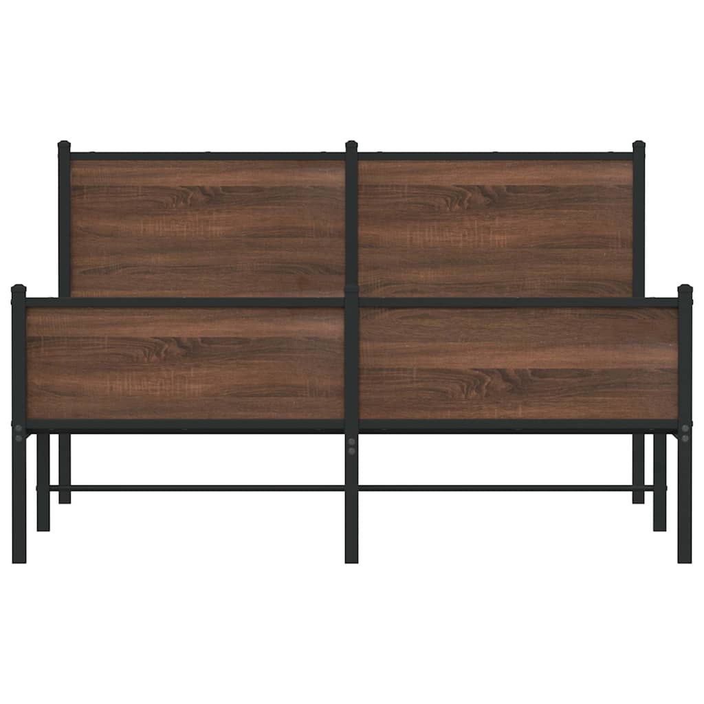 vidaXL Bedframe zonder matras metaal bruin eikenkleurig 140x200 cm, foto 4