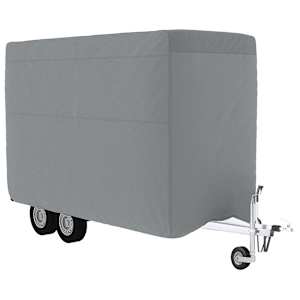 Plachta pro přívěs na koně šedá 334x148x230 cm netkaná textilie - obrázek 2