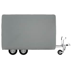 Plachta pro přívěs na koně šedá 334x148x230 cm netkaná textilie - obrázek 5