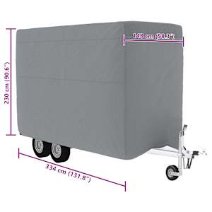 Plachta pro přívěs na koně šedá 334x148x230 cm netkaná textilie - obrázek 10