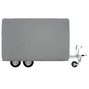 Plachta pro přívěs na koně šedá 376x168x240 cm netkaná textilie - obrázek 5