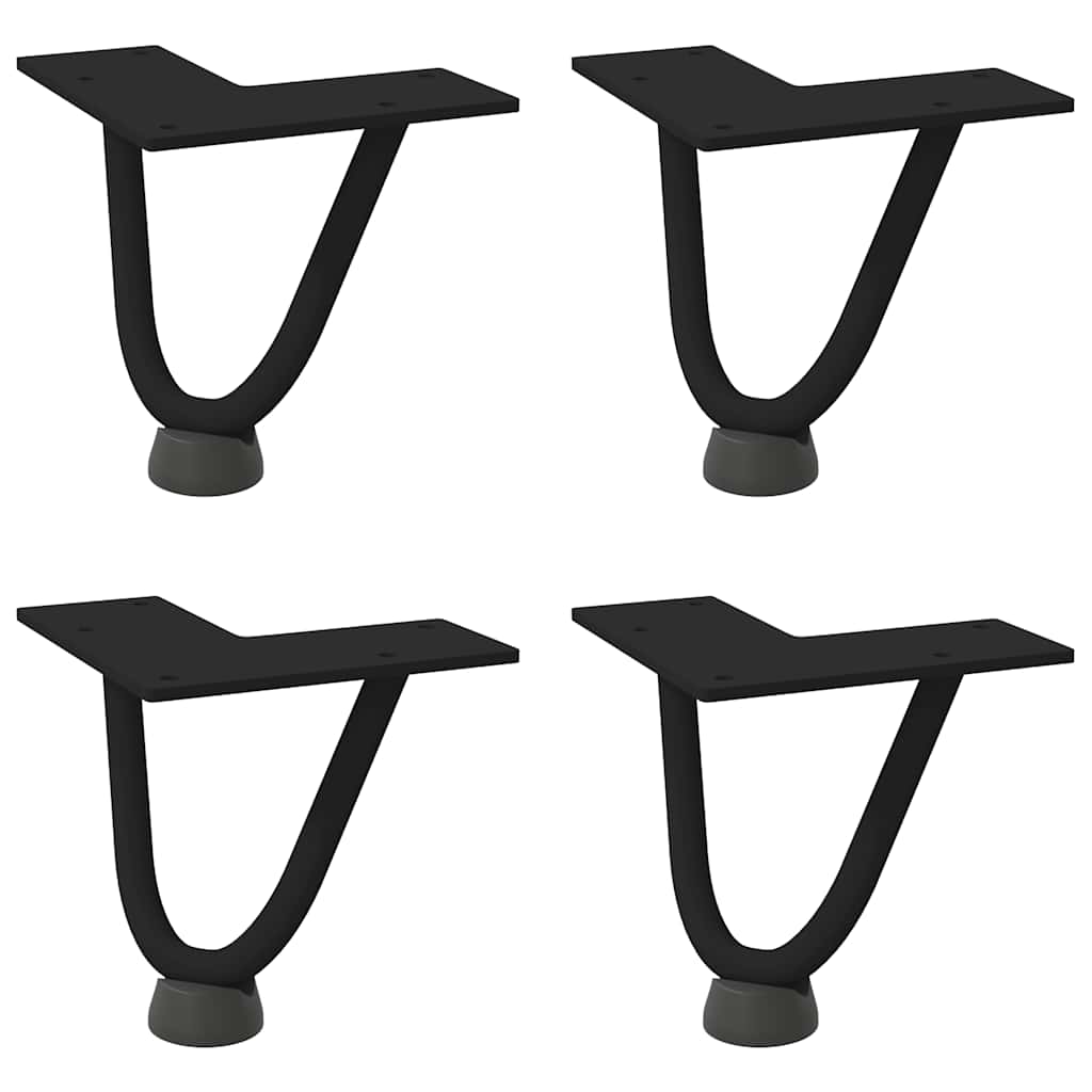 vidaXL Haarspeld tafelpoten 4 st 10 cm massief staal zwart afbeelding
