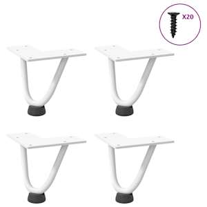 vidaXL juuksen&otilde;eljalad kohvilauale, 4 tk, valged, 10 cm, t&auml;isteras