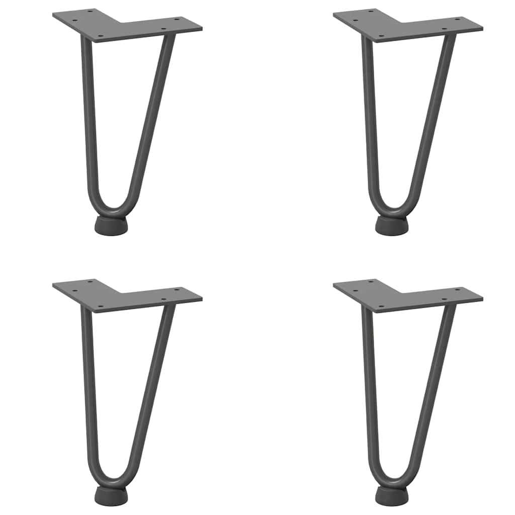 vidaXL Haarnadelpoten voor Salontafel 4 st 20 cm massief staal antracietkleurig