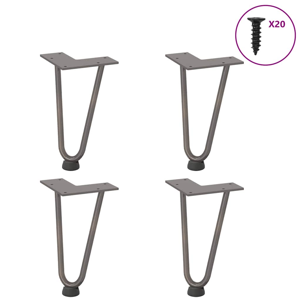 vidaXL Stolové nohy do vlásenkovými 4 ks 20 cm masivní oceli