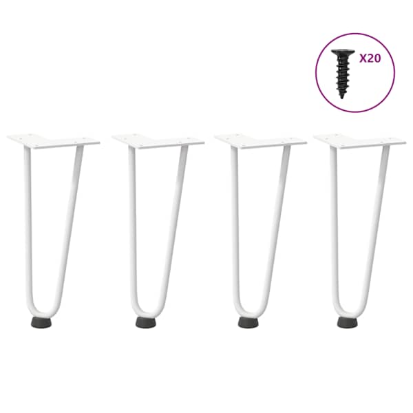 vidaXL juuksen&otilde;eljalad kohvilauale, 4 tk, valged, 30 cm, t&auml;isteras
