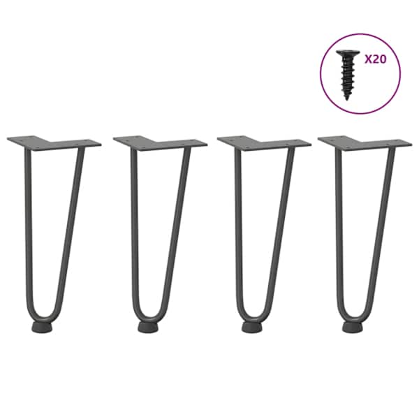 vidaXL juuksen&otilde;eljalad kohvilauale, 4 tk, antratsiithall, 30 cm, t&auml;isteras