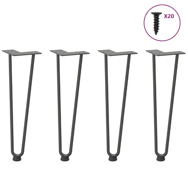 vidaXL juuksen&otilde;eljalad kohvilauale, 4 tk, antratsiithall, 42 cm, t&auml;isteras